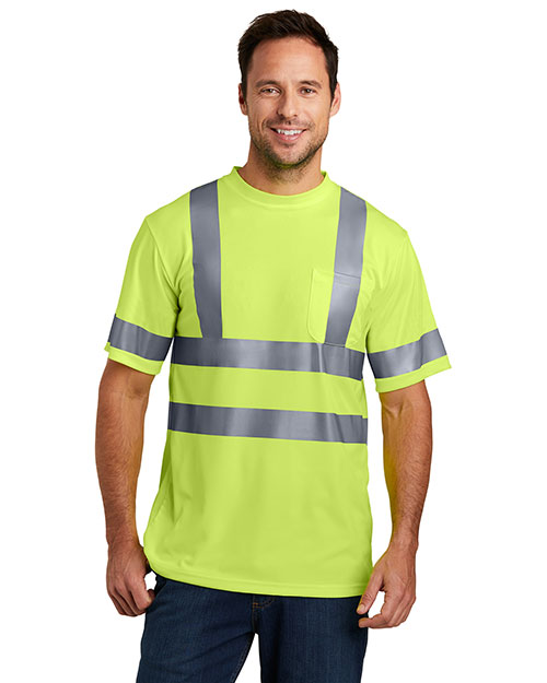 Cornerstone CS408 Men Ansi 107 Class 3 Short-Sleeve Snag-Resistant Reflective T-Shirt at GotApparel