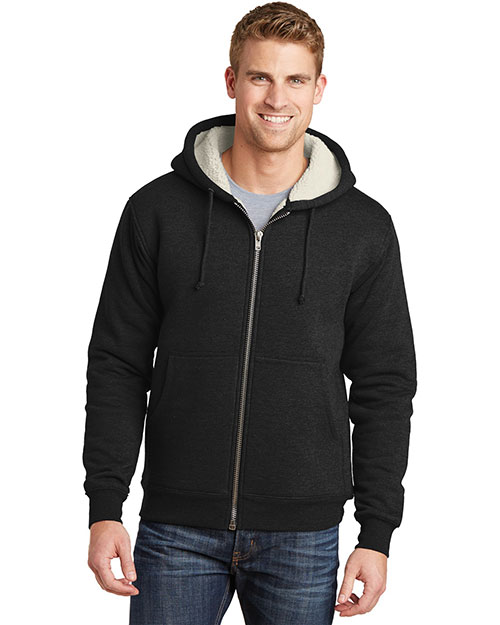Cornerstone CS625 Men Heavyweight Sherpa-Lined Hooded Fleece Jacket at GotApparel