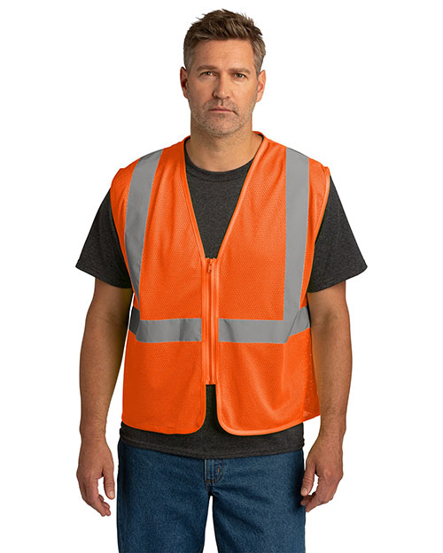 Cornerstone CSV101 Men  ® Ansi 107 Class 2 Economy Mesh Zippered Vest. at GotApparel