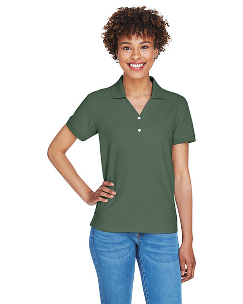 Devon & Jones Classic D100W Women Pima Pique Short-Sleeve Y Collar Polo at GotApparel