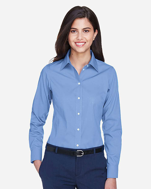 Devon & Jones Classic D630W Women Crown Collection Solid Oxford at GotApparel