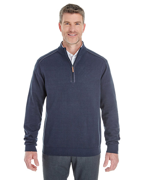 Devon & Jones Classic DG478 Men Manchester Fully-Fashioned Quarter-Zip Sweater at GotApparel