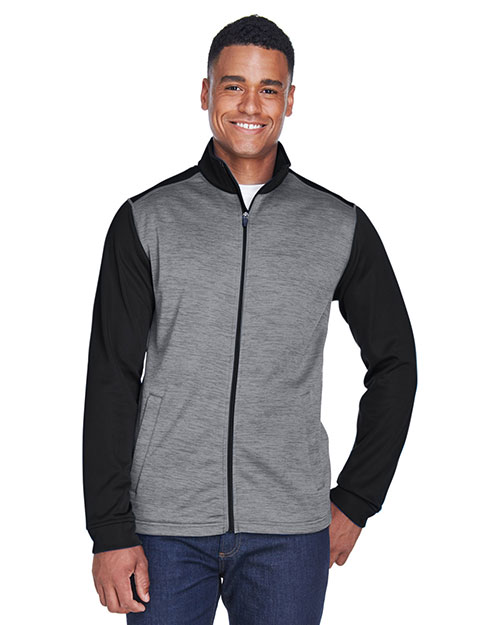 Devon & Jones Classic DG796 Men Newbury Colorblock Melange Fleece Full-Zip at GotApparel