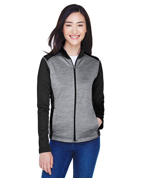 Devon & Jones Classic DG796W Women Newbury Colorblock Melange Fleece Full-Zip at GotApparel