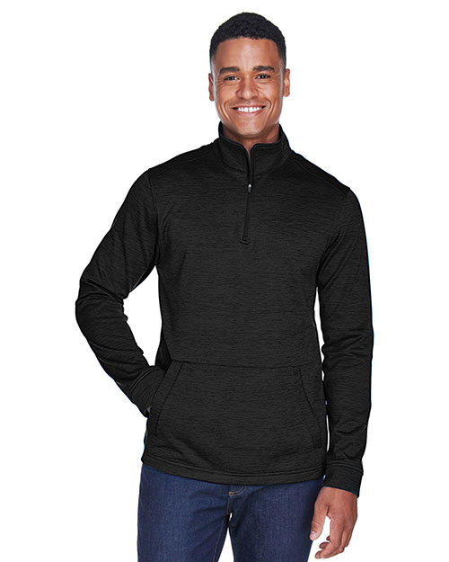Devon & Jones Classic DG798 Men Newbury Melange Fleece Quarter-Zip at GotApparel