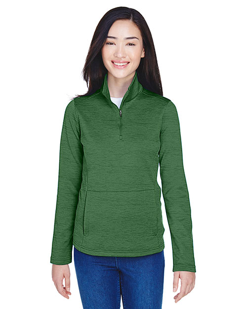 Devon & Jones Classic DG798W Women Newbury Melange Fleece Quarter-Zip at GotApparel