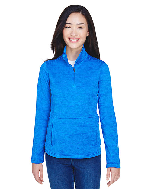 Devon & Jones Classic DG798W Women Newbury Melange Fleece Quarter-Zip at GotApparel