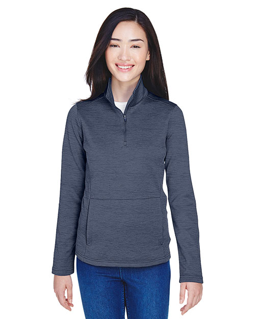 Devon & Jones Classic DG798W Women Newbury Melange Fleece Quarter-Zip at GotApparel