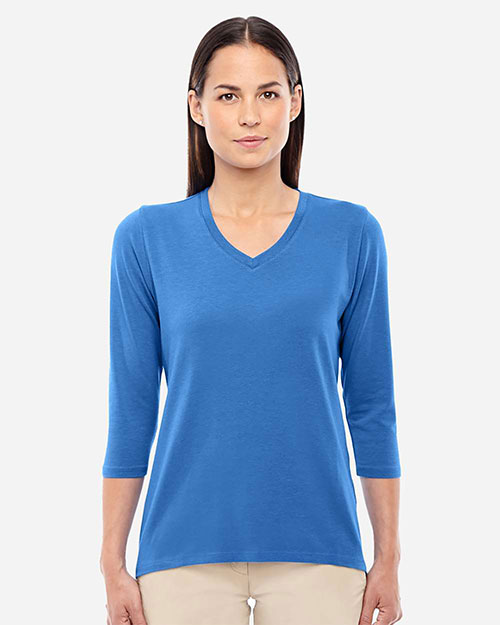 Devon & Jones Classic DP184W Women Perfect Fit Bracelet Length V-Neck Top at GotApparel