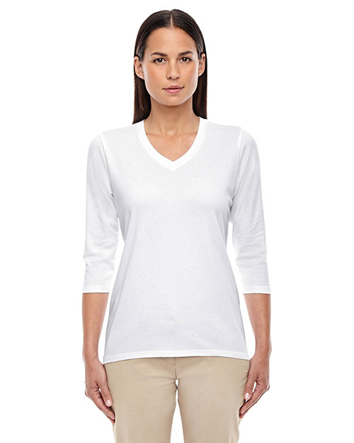 Devon & Jones Classic DP184W Women Perfect Fit  Bracelet Length V-Neck Top at GotApparel