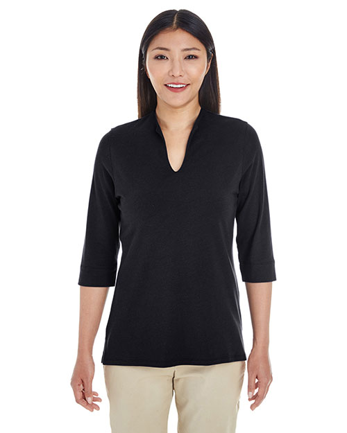 Devon & Jones Classic DP188W Women Perfect Fit Tailored Open Neckline Top at GotApparel