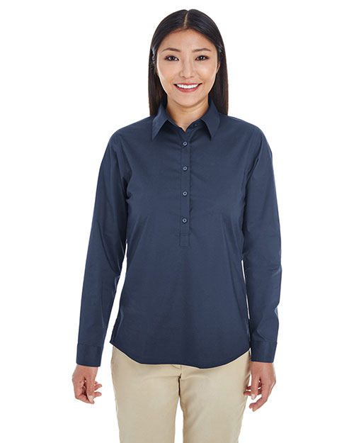 Devon & Jones Classic DP610W Women Perfect Fit Half-Placket Tunic Top at GotApparel