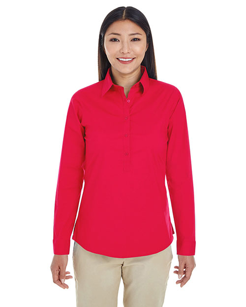 Devon & Jones Classic DP610W Women Perfect Fit  Half-Placket Tunic Top at GotApparel