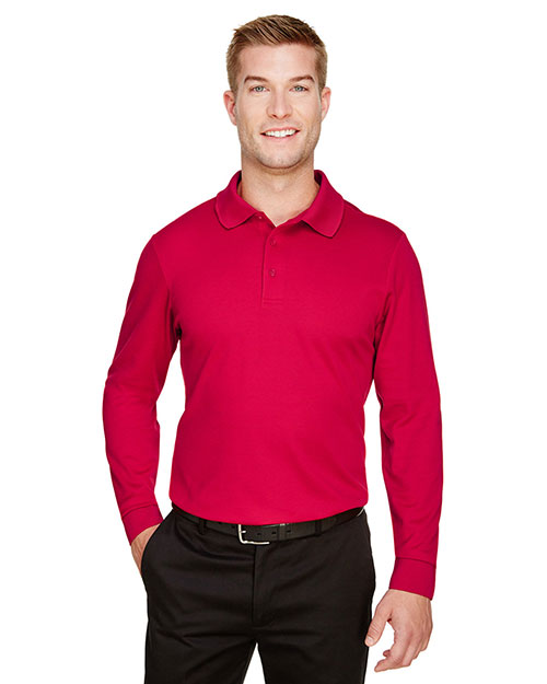 Devon & Jones DG20L CrownLux Performance Men 5.1 oz Plaited Long Sleeve Polo at GotApparel