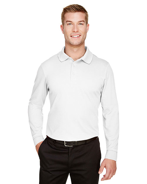 Devon & Jones DG20L CrownLux Performance Men 5.1 oz Plaited Long Sleeve Polo at GotApparel