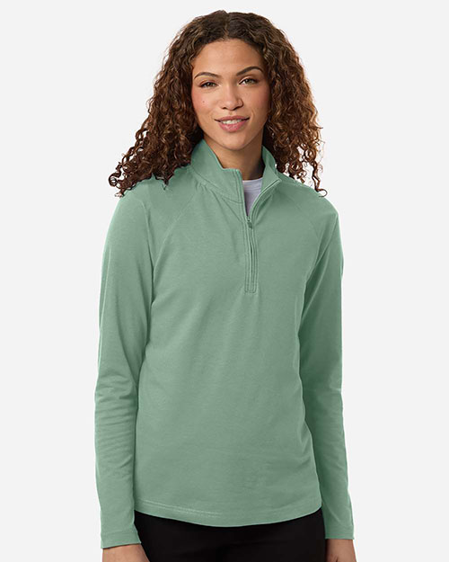 Devon & Jones DG402W Women's Seaton Pebble Textured Quarter-Zip Pullover at GotApparel