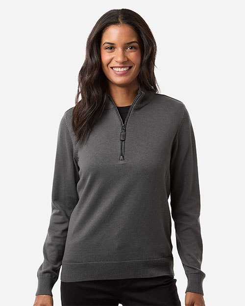 Devon & Jones DG446W Women's New Classics Quarter-Zip Sweater at GotApparel