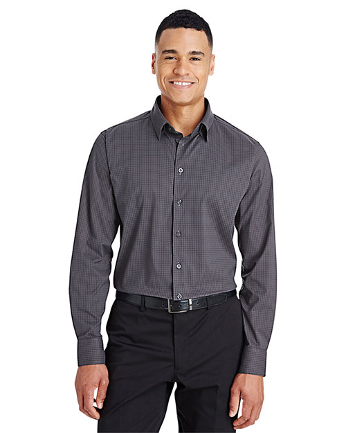 Devon & Jones DG535 CrownLux Performance Men 2.9 oz Tonal Mini Check Shirt at GotApparel