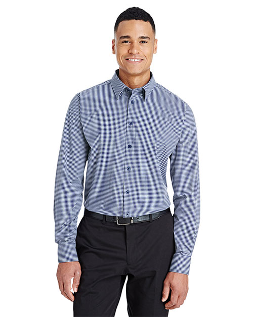 Devon & Jones DG535 CrownLux Performance Men 2.9 oz Tonal Mini Check Shirt at GotApparel