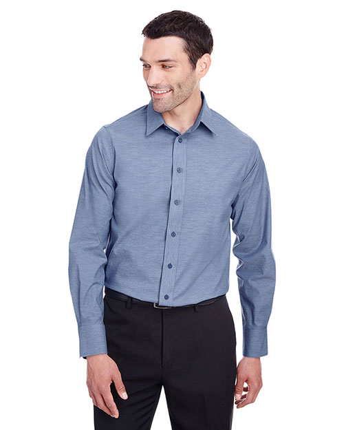 Devon & Jones DG562 Men Crown Collection Stretch Pinpoint Chambray Shirt at GotApparel