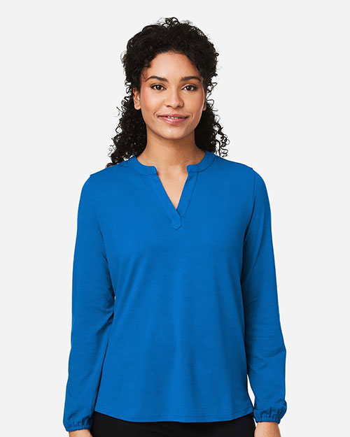 Devon & Jones DP122W Women's Raleigh Half-Placket Knit Top at GotApparel