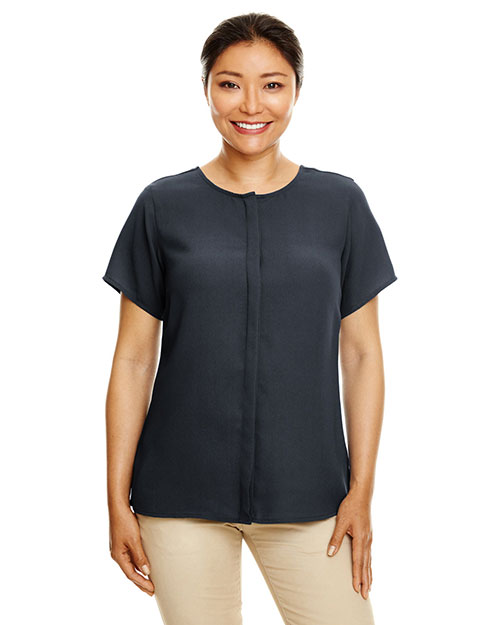 Devon & Jones DP612W Ladies 4.6 oz Perfect Fit Short-Sleeve Crepe Blouse at GotApparel