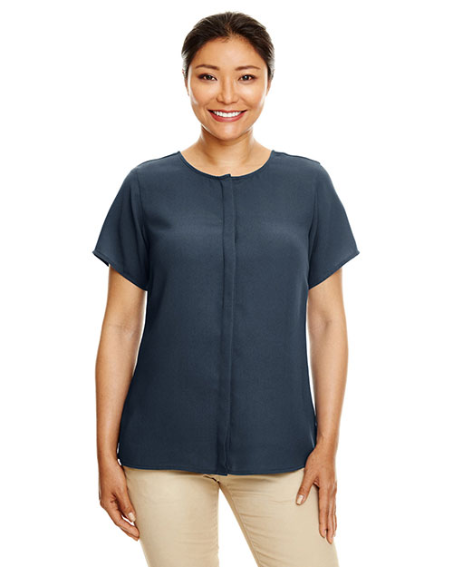 Devon & Jones DP612W Ladies 4.6 oz Perfect Fit Short-Sleeve Crepe Blouse at GotApparel