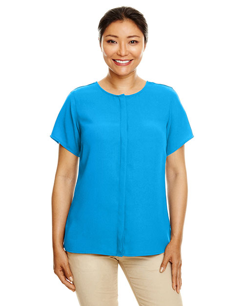 Devon & Jones DP612W Ladies 4.6 oz Perfect Fit Short-Sleeve Crepe Blouse at GotApparel