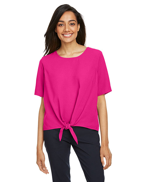 Devon & Jones DP617W Women Ladies' Perfect Fit™ Tie-Front Blouse at GotApparel