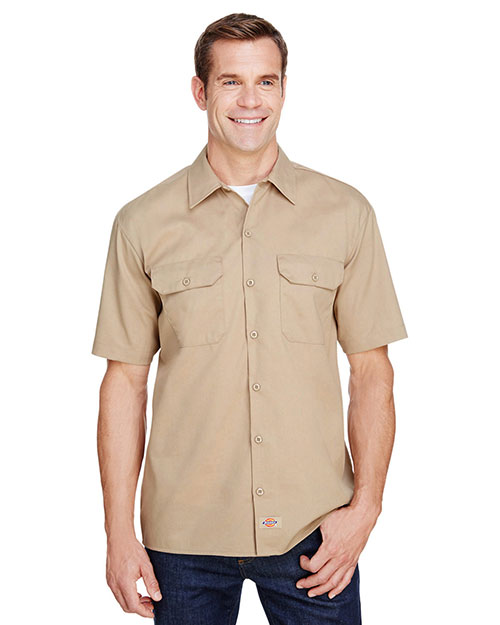 Dickies Workwear WS675 Men FLEX Relaxed Fit Short-Sleeve Twill Work Shirt at GotApparel
