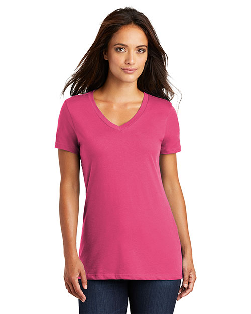 District Made DM1170L Women Perfect Weight V-Neck Tee at GotApparel