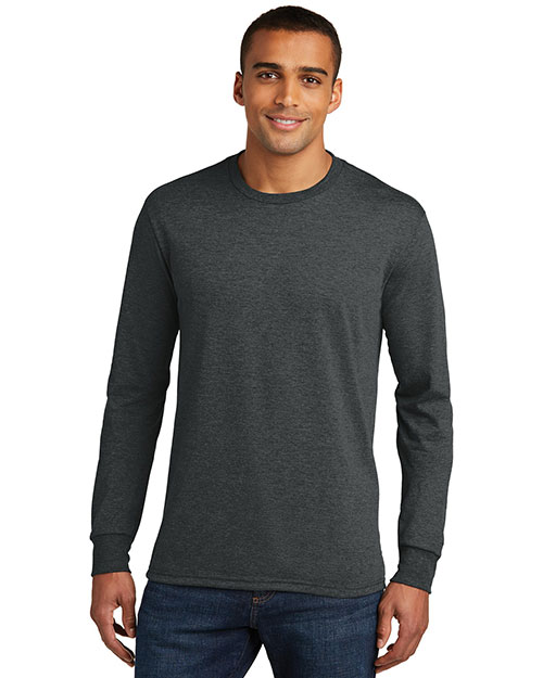 District Made DM132 Men Perfect Tri Long Sleeve Crew Tee  at GotApparel
