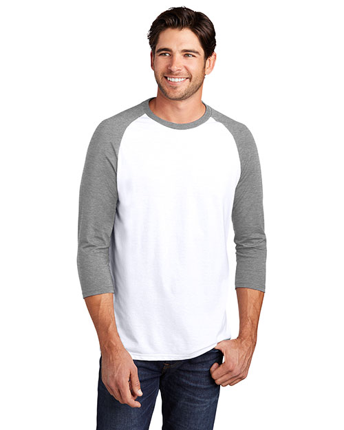 District DM136 Men Perfect Tri 3/4-Sleeve Raglan at GotApparel