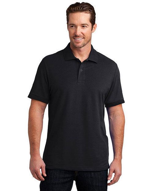 District Made DM325 Men Stretch Pique Polo at GotApparel