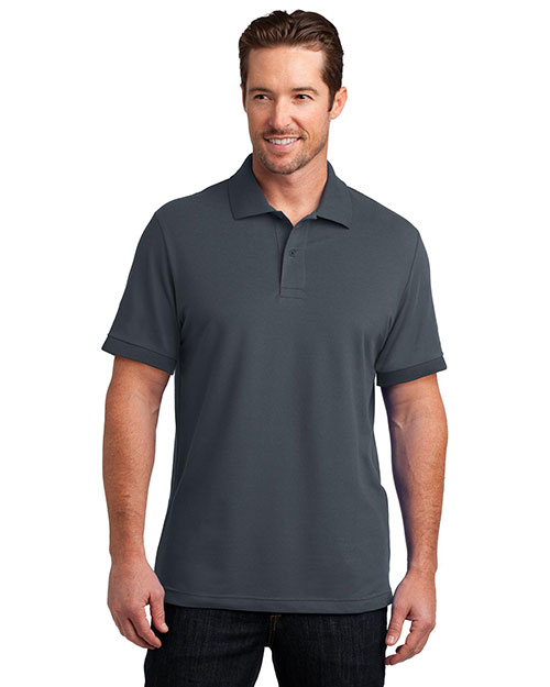 District Made DM325 Men Stretch Pique Polo at GotApparel