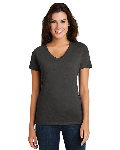 District DM3501 Women Super Slub V-Neck Tee at GotApparel