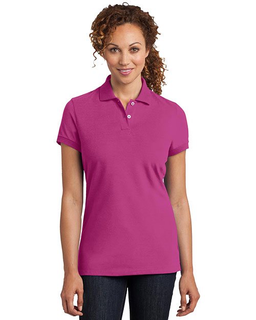 District Made DM425 Women Stretch Pique Polo at GotApparel