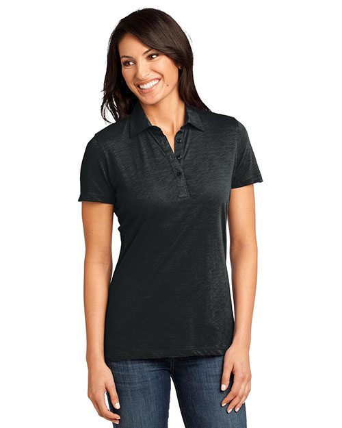 District Made DM450 Women Slub Polo at GotApparel