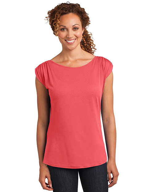 District DM483 Women Modal Blend Gathered Shoulder Tee at GotApparel