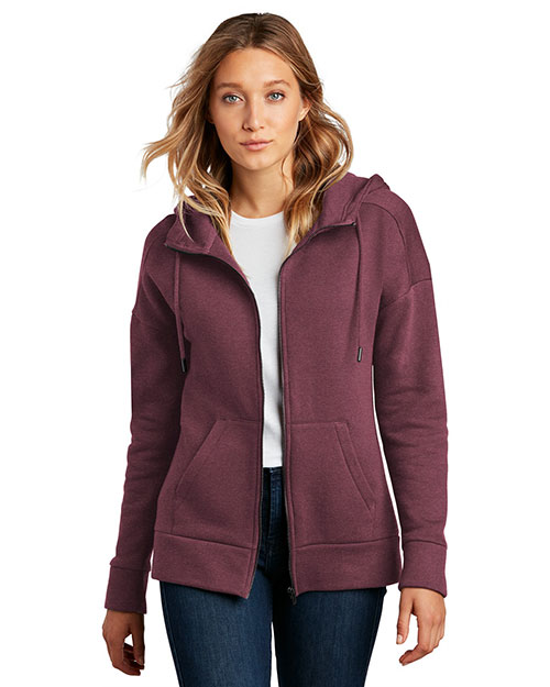 District DT1104 Women's Perfect Weight ® Fleece Drop Shoulder Full-Zip Hoodie at GotApparel