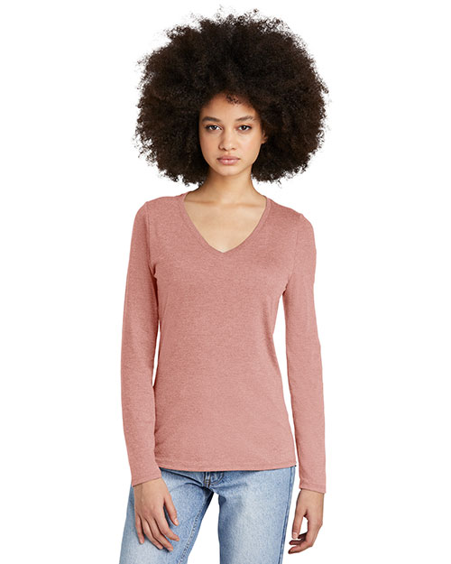 District Women's Perfect Tri Long Sleeve V-Neck Tee DT135 at GotApparel
