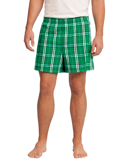 District DT1801 Men Flannel Plaid Boxer at GotApparel