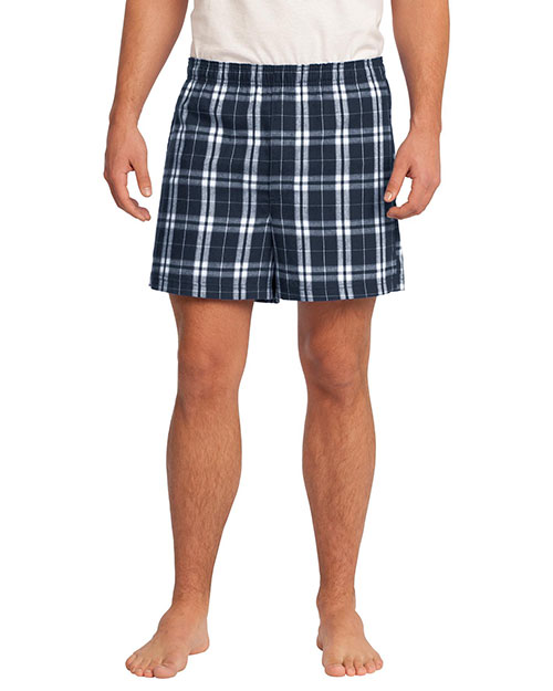 District DT1801 Men Flannel Plaid Boxer at GotApparel