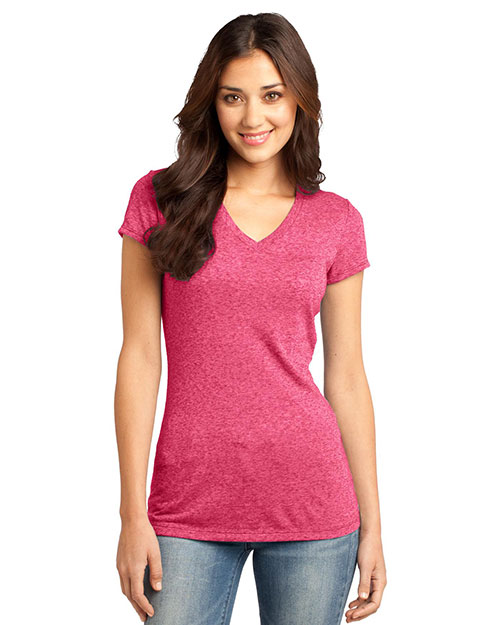 District DT261 Women Microburn V-Neck Tee at GotApparel