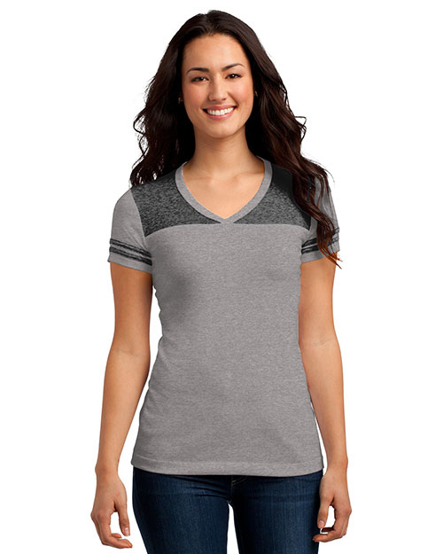 District DT264 Women Varsity V-Neck Tee at GotApparel