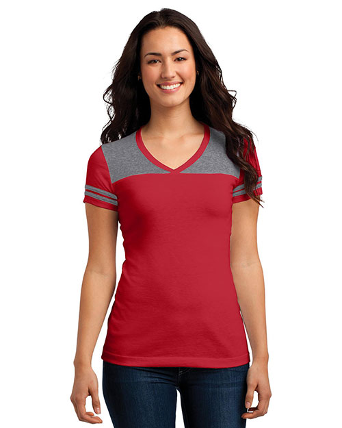 District DT264 Women Varsity V-Neck Tee at GotApparel