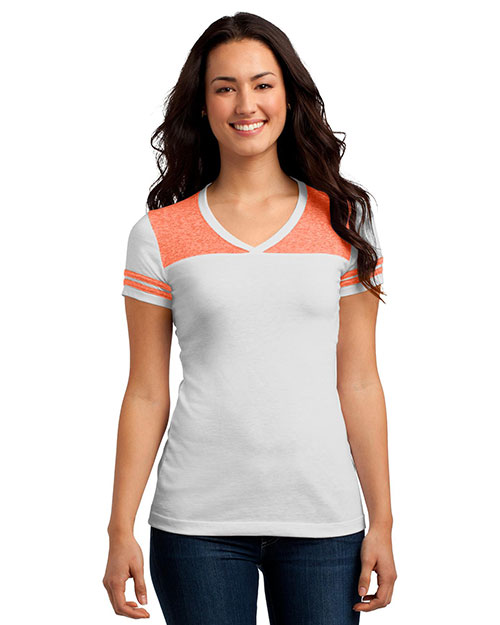 District DT264 Women Varsity V-Neck Tee at GotApparel