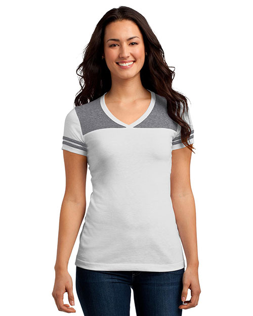 District DT264 Women Varsity V-Neck Tee at GotApparel