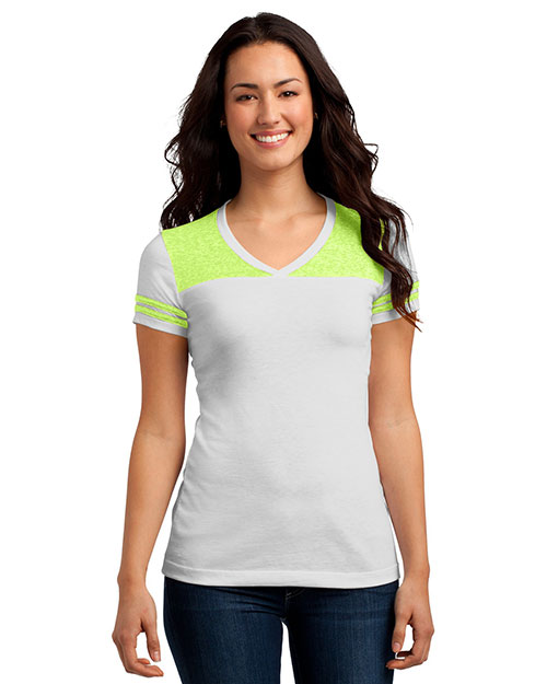 District DT264 Women Varsity V-Neck Tee at GotApparel