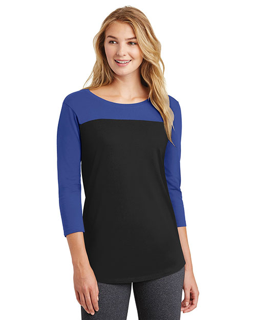 District DT2700 Women Junior Rally 3/4-Sleeve Tee at GotApparel
